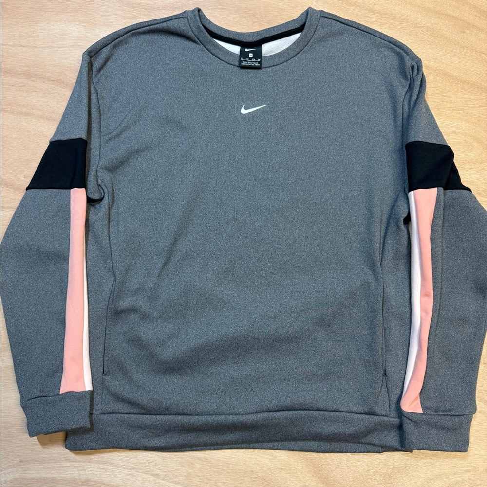 Nike Gray and Pink Crewneck Sweater